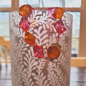 Vintage West Germany pink amd orange necklace